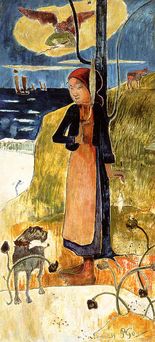 Поль Гоген Жанна Д'Арк или бретонка с прялкой-1889